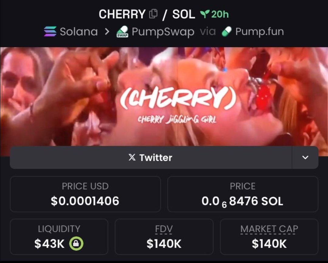 TanveerMEME's tweet image. $CHERRY from $41K → $140k
Private call. VIP win. TG exploding with profit This is what catching early looks like Follow up + join my TG for what’s coming next
CA
5vLVU5Dcxjgp95vYkyHBZKvzKM5hxGcUjMznMwQPpump