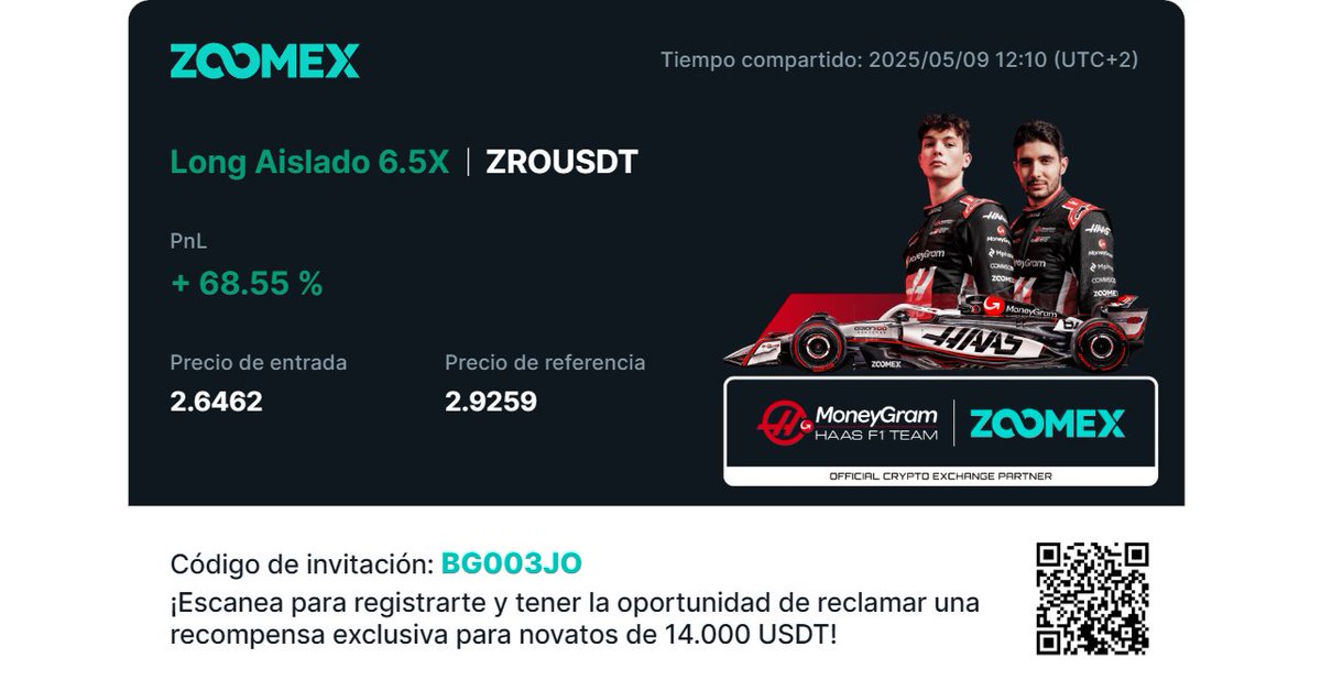 He lanzado este trade de $ZRO en el Grupo de TRADING

Ahí dentro enseño la cantidad con la que opero además de las pérdidas y ganancias💰

Devuelvo las comisiones a final de mes, doy fondos de trading y tenéis gratis el mapa de liquidaciones

👉Para acceder al grupo es tan simple