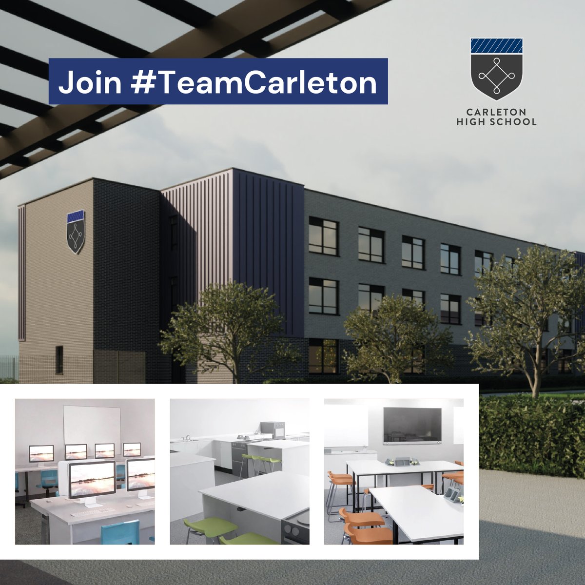 PontefractAT's tweet photo. Join #TeamCarleton ✨ 

The countdown is on to the opening of Carleton High School's brand new 3-storey teaching block, offering modern and innovative spaces to learn.  

As a school investing in its future - there's never been a better time to join 👉https://t.co/WdXvv8Jsxu https://t.co/N1ddMTlIEK