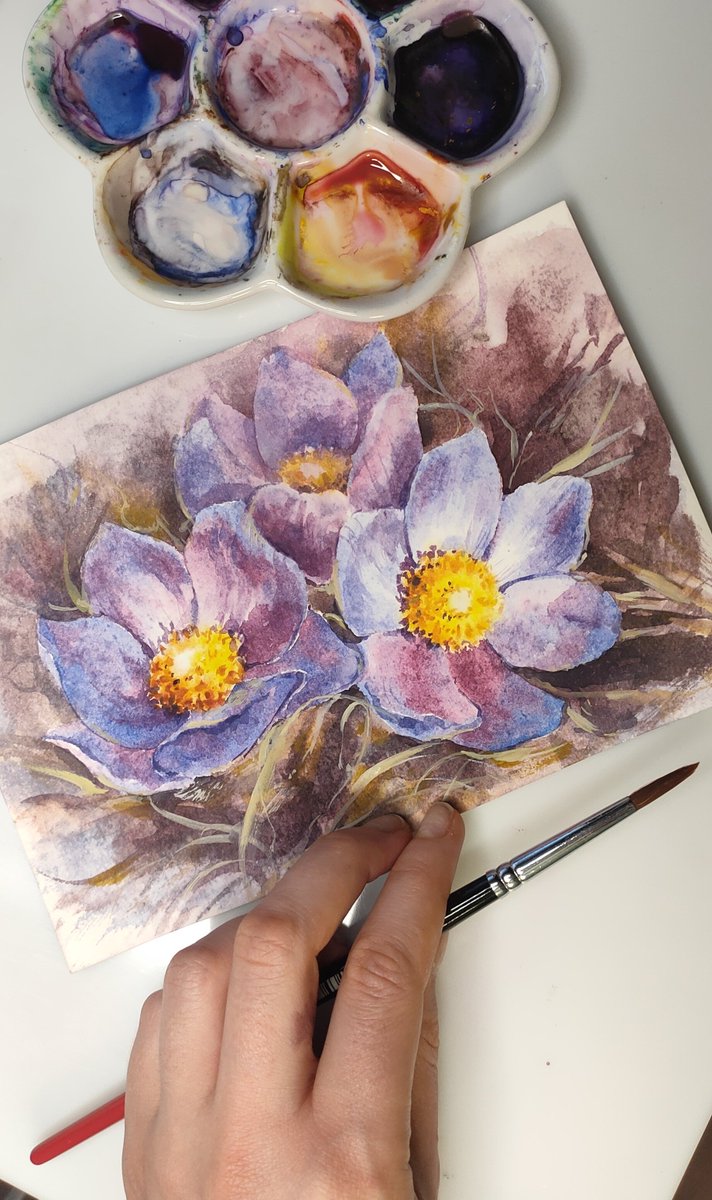 Good morning friends 🔥♥️

This watercolor was recently finished from a video lesson, I wanted to feel the vibe of spring🌱

How are you doing?