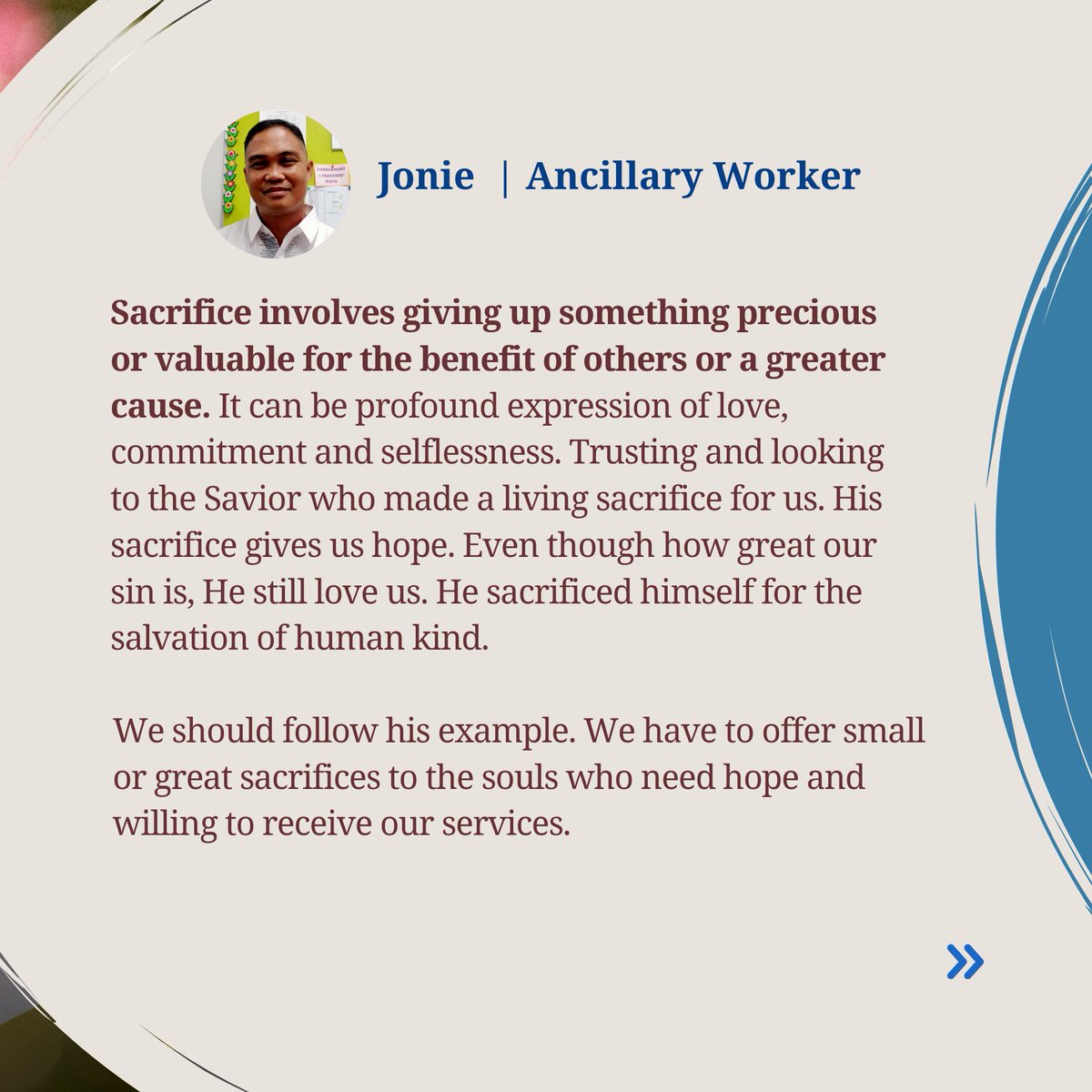adventistasia's tweet image. This week’s #SabbathSchoolLesson—Lesson 6: Understanding Sacrifice—invites us to reflect on the depth of Jesus’ love and what it means to live a life of service and surrender.

As part of our diverse global church family, we’re blessed to hear reflections from our church workers