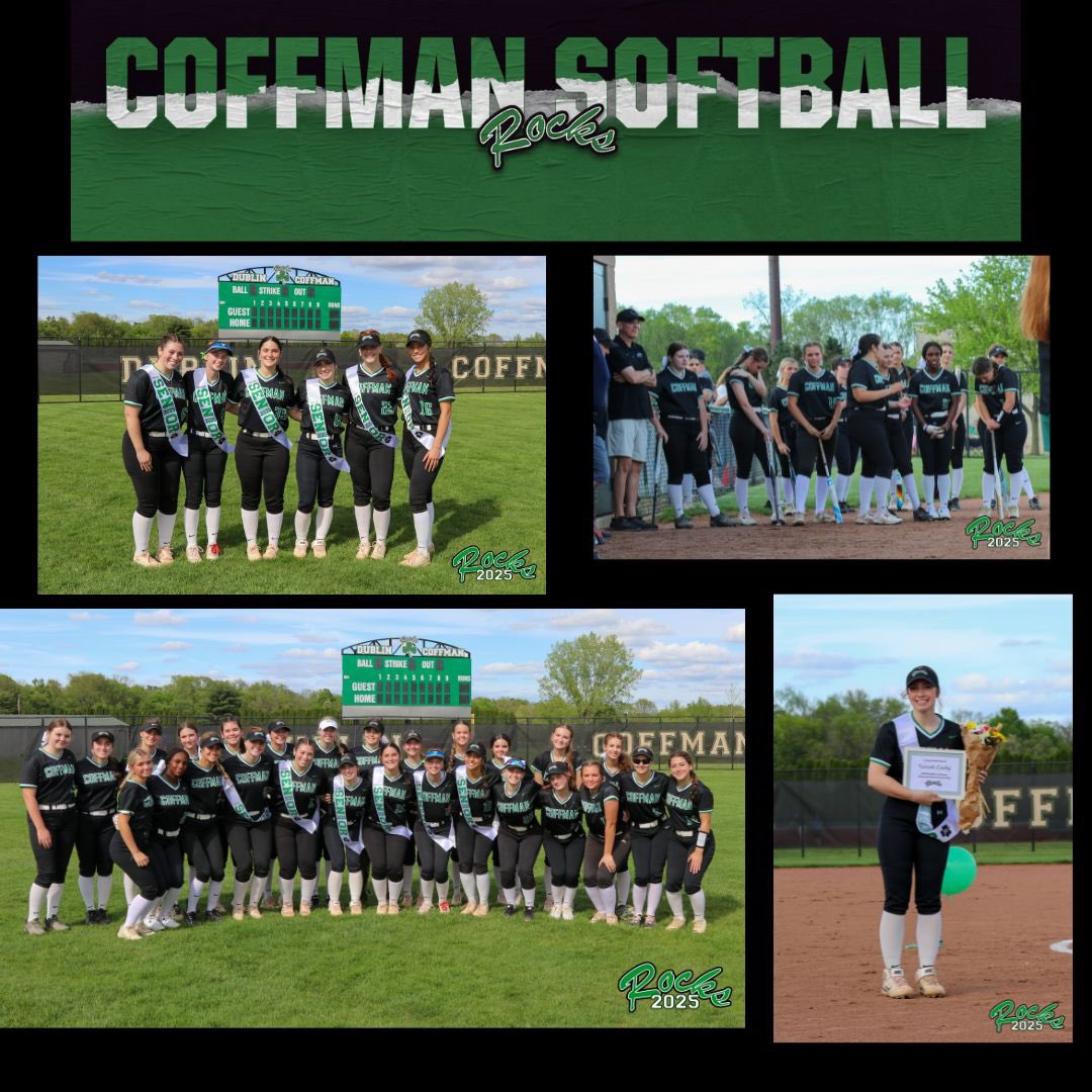 SoftballCoffman's tweet photo. We had the most wonderful night celebrating and honoring these six amazing student-athletes💚 Seniors, thank you for your leadership and love for this game. A special shout out to Sarah Cady for receiving the Diamond Club Scholarship. GO ROCKS! ☘️ https://t.co/mm8tUpilhd