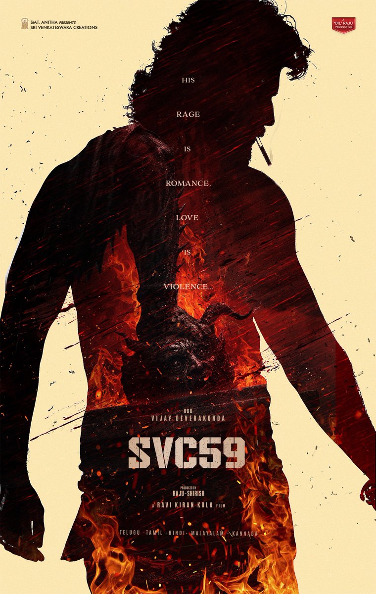 Sri Venkateswara Creations (@svc_official) on Twitter photo His Rage is Romance, Love is Violence 🔥
Wishing our <a href="/TheDeverakonda/">Vijay Deverakonda</a> a very Happy Birthday !
#SVC59 #HBDVijayDeverakonda <a href="/storytellerkola/">Ravi Kiran Kola</a>
#Raju #Sirish <a href="/SVC_official/">Sri Venkateswara Creations</a> His Rage is Romance, Love is Violence 🔥
Wishing our <a href="/TheDeverakonda/">Vijay Deverakonda</a> a very Happy Birthday !
#SVC59 #HBDVijayDeverakonda <a href="/storytellerkola/">Ravi Kiran Kola</a>
#Raju #Sirish <a href="/SVC_official/">Sri Venkateswara Creations</a>