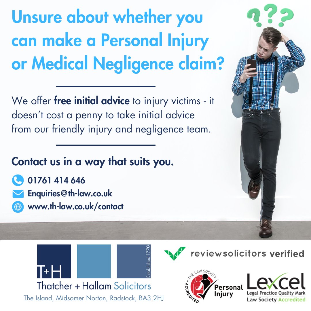 Our friendly injury and negligence team offer free initial advice. #personalinjury #freeadvice #freelegaladvice #makeaclaim #MedicalNegligence