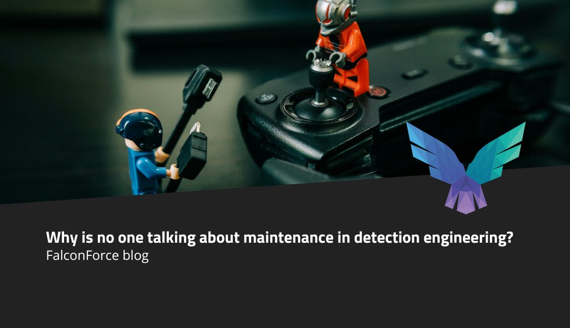 One of the least discussed topics in detection engineering is maintenance. But why is no one talking about this? In this first blog we explore its relevance to #detectionengineering and the paradox that keeps us awake at night. Enjoy!

falconforce.nl/why-is-no-one-…