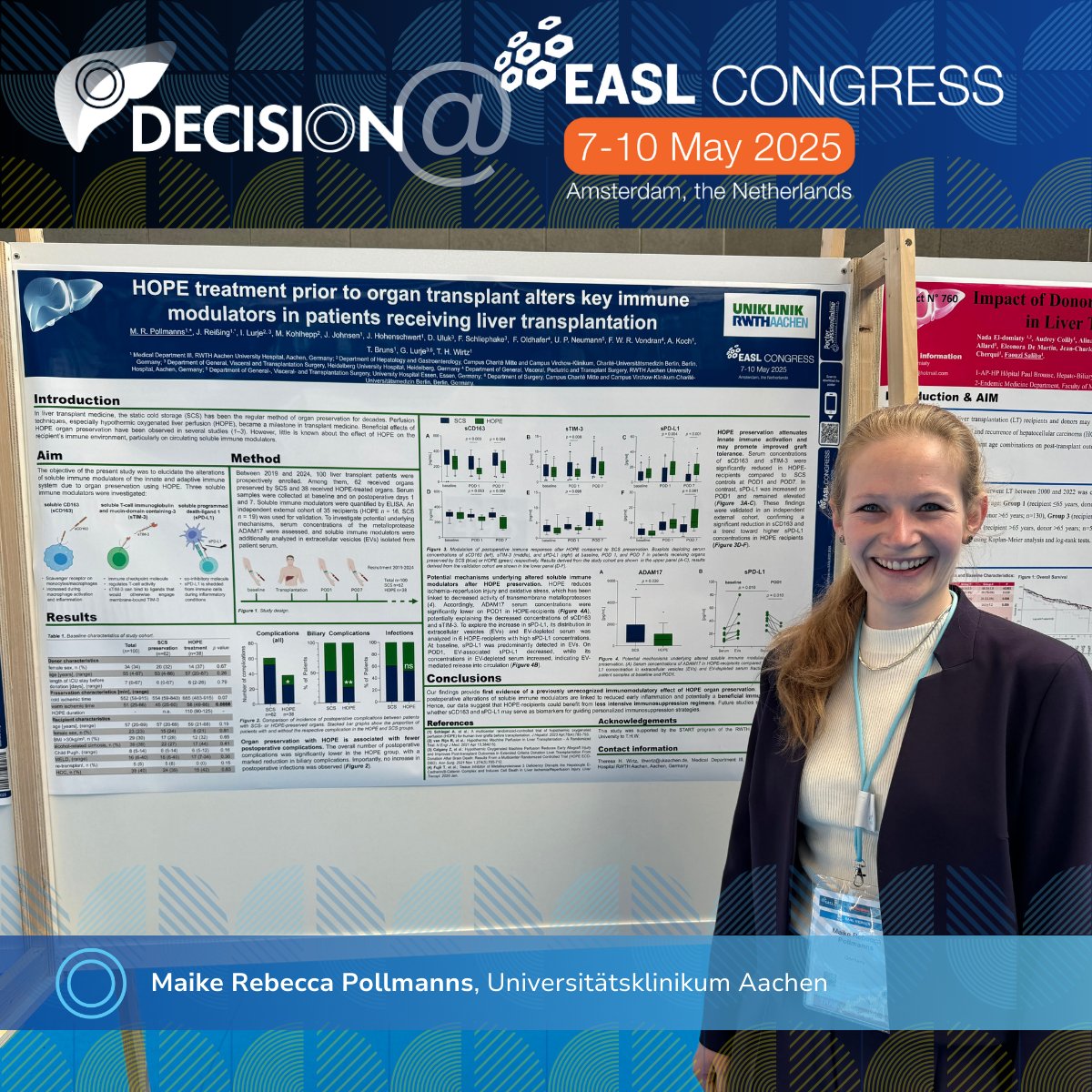 Decision4Liver (@decision4liver) on Twitter photo ๐ง HOPE treatment prior to organ transplant alters key immune modulators in patients receiving liver transplantation
#POSTER FRI-495-YI by Maike Rebecca Pollmanns (UKA)
๐
Presented at the #EASLCongress | #EASL2025
<a href="/EASLnews/">EASLnews</a> <a href="/UniklinikAachen/">Uniklinik RWTH AC</a>
<a href="/tony_bruns/">Account not active</a> ๐ง HOPE treatment prior to organ transplant alters key immune modulators in patients receiving liver transplantation
#POSTER FRI-495-YI by Maike Rebecca Pollmanns (UKA)
๐
Presented at the #EASLCongress | #EASL2025
<a href="/EASLnews/">EASLnews</a> <a href="/UniklinikAachen/">Uniklinik RWTH AC</a>
<a href="/tony_bruns/">Account not active</a>