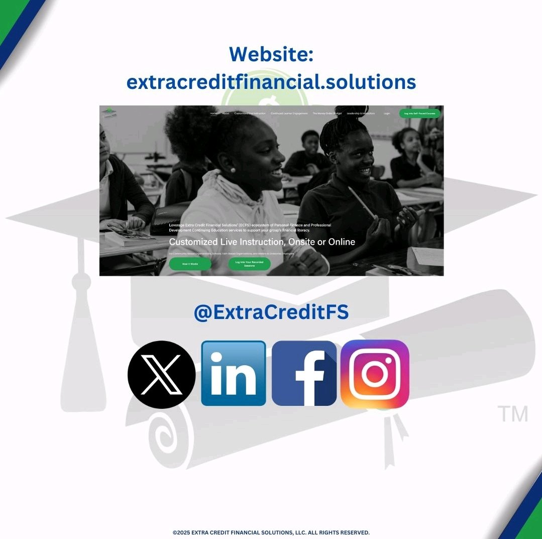 Humbled by the support after announcing my full-time leap into entrepreneurship with Extra Credit Financial Solutions, LLC. Your encouragement means everything! Follow us to learn more about our mission and financial principles. Thank you!
#Entrepreneurship #Gratitude #Finance