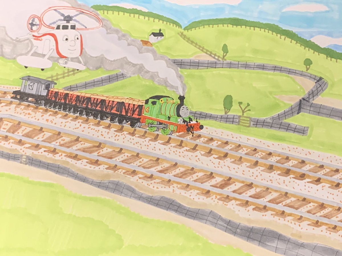 ThomasArtWork2's tweet photo. Percy vs Harold. #illustration #thomasandfriends Series 2 Percy and Harold CGI recreation #percythesmallengine #haroldthehelicopter @ThomasFriends @cgragland @naughtybutnige https://t.co/UDE02Zb32o