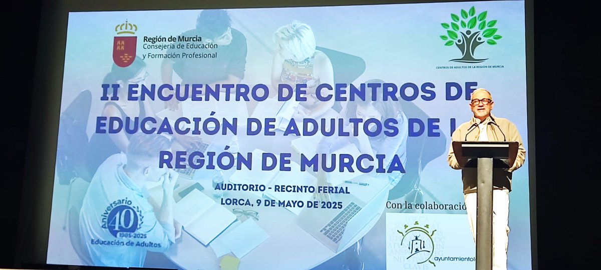 📢 II Encuentro de Centros de Educación de Adultos de la Región de Murcia  
📍Auditorio - Recinto ferial - Lorca #NuncaEsTardeParaAprender
<a href="/Educarm/">Educarm</a>