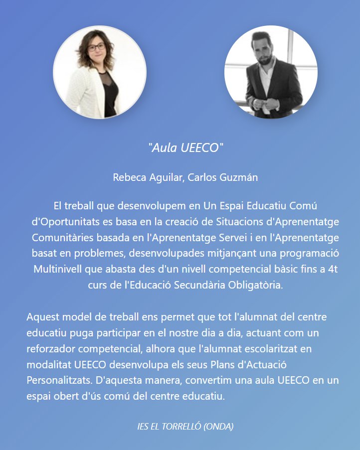 🖌Pinceladas de lo que nos espera
IV Jornadas de Buenas Practicas Connectats
🗓14 de mayo experiencias: 👉cómo abordar el bienestar emocional en secundaria
👉el liderazgo para impulsar talento
👉montar una feria del talento
👉convertir el Aula UEECO en un espacio de oportunidades