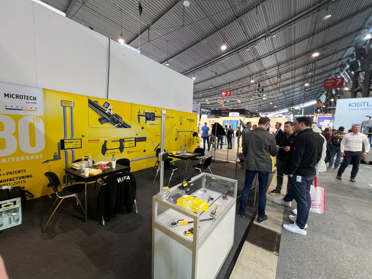 MicrotechUA's tweet image. Last day of #Control2025 in Stuttgart.
Great interest in MICROTECH products:
0–50 mm range non-rotating computerized micrometers (carbide and interchangeable anvils)
Precision micron E-force calipers with ceramic jaws
Computerized force gauges
Micron computerized height gauges