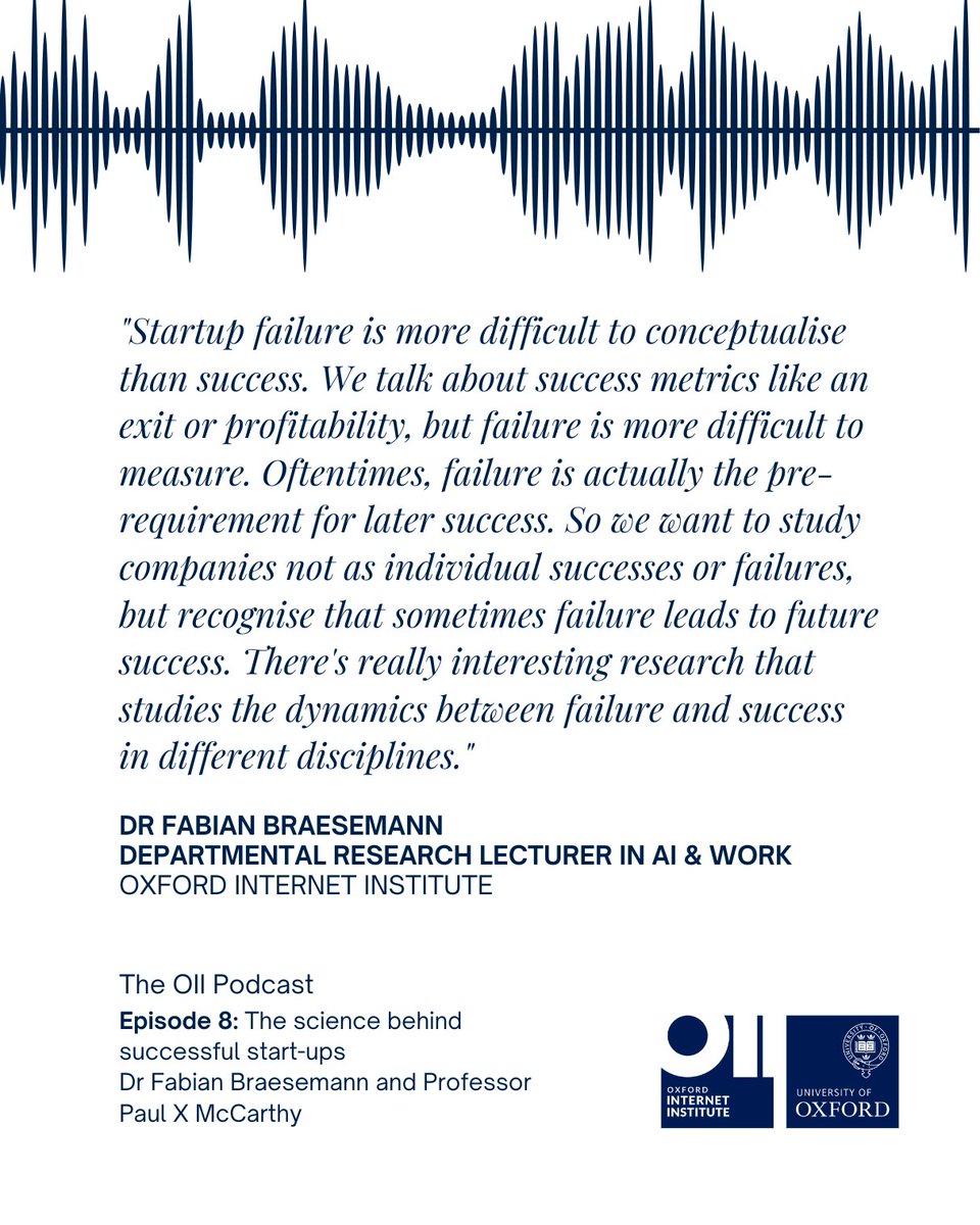 Have you listened to the final episode of the OII Podcast Season 1 yet?

Learn about the impact of founder personalities on startup success, and what factors can help us predict which startups will succeed with Dr Fabian Braesemann &amp; <a href="/paulxmccarthy/">Paul X. McCarthy</a>:

oii.ox.ac.uk/news-events/vi…