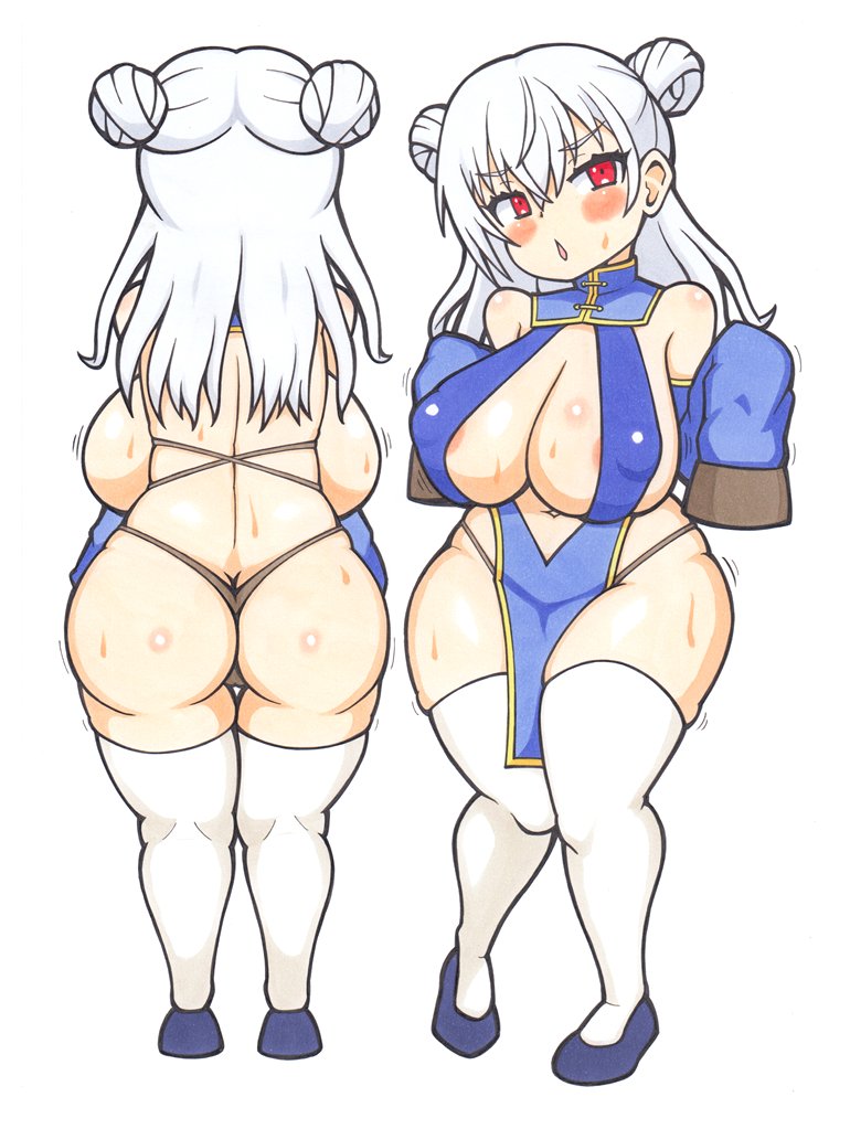 hksfykさんのエッチ絵です、いつもの趣味のチャイナ風を表裏合わせて・・・裏に布なんか無かった 