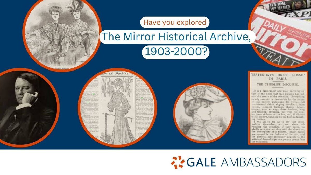 Gale Ambassadors (@galeambassadors) on Twitter photo Have you explored #TheMirror historical archive? Alfred Harmsworth founded it as a newspaper written by women, for women - check out my blog to find out more about the history of women in journalism review.gale.com/2025/03/11/the… - Lucy <a href="/unibirmingham/">Uni of Birmingham</a> Have you explored #TheMirror historical archive? Alfred Harmsworth founded it as a newspaper written by women, for women - check out my blog to find out more about the history of women in journalism review.gale.com/2025/03/11/the… - Lucy <a href="/unibirmingham/">Uni of Birmingham</a>