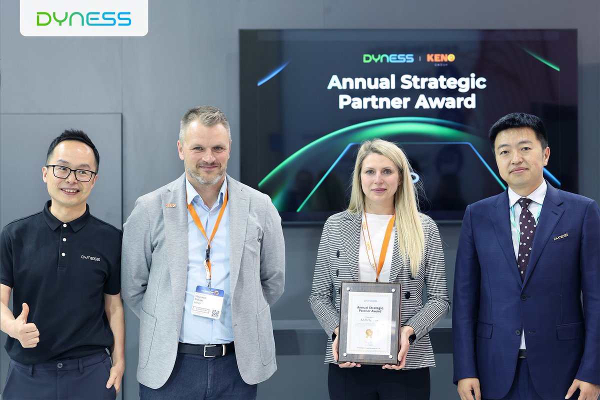 ✨ It was a moment of pride at #Intersolar Europe 2025 as we honored KENO Sp. z o.o. with the Dyness Annual Strategic Partner Award! We look forward to deepening our partnership and powering a smarter, more sustainable future
#DynessAnnualStrategicPartner #Intersolar2025 #KENO