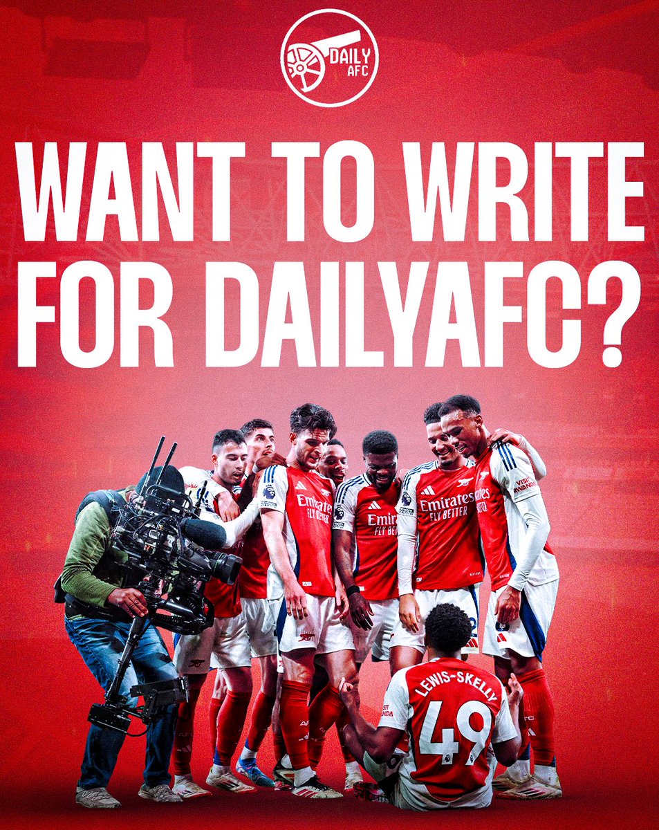 🚨 We are looking for passionate Arsenal fans to join the DailyAFC team! ✍️

With our website returning to action, we would like to find volunteer writers, who can write as frequently as they like.

Please DM if you are interested, or would like to hear more. 📨