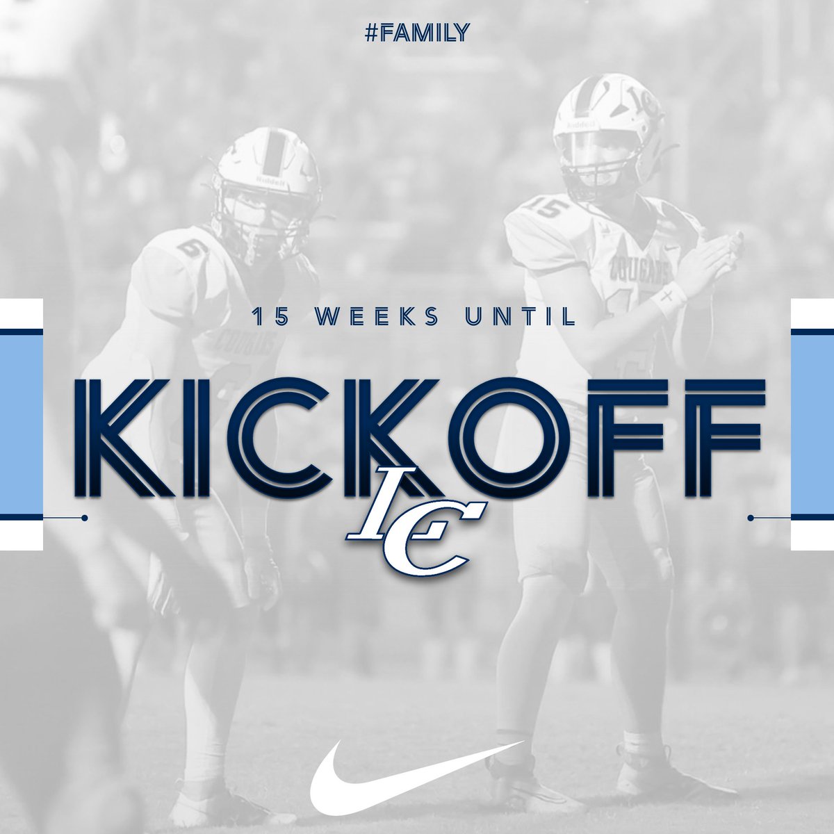 Just 15 weeks until kickoff! Let’s close out the offseason strong! #CougarPride #FAMILY