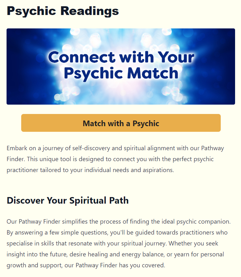 PsychicToday's tweet image. 🔮 Ready to find the psychic that truly gets you? Our Pathway Finder connects you with your perfect match based on your unique needs and spiritual goals 🌟

Try it out here:  
psychictoday.com/psychic-readin…

#PsychicMatch #SpiritualGuidance #PsychicToday #FindYourPath