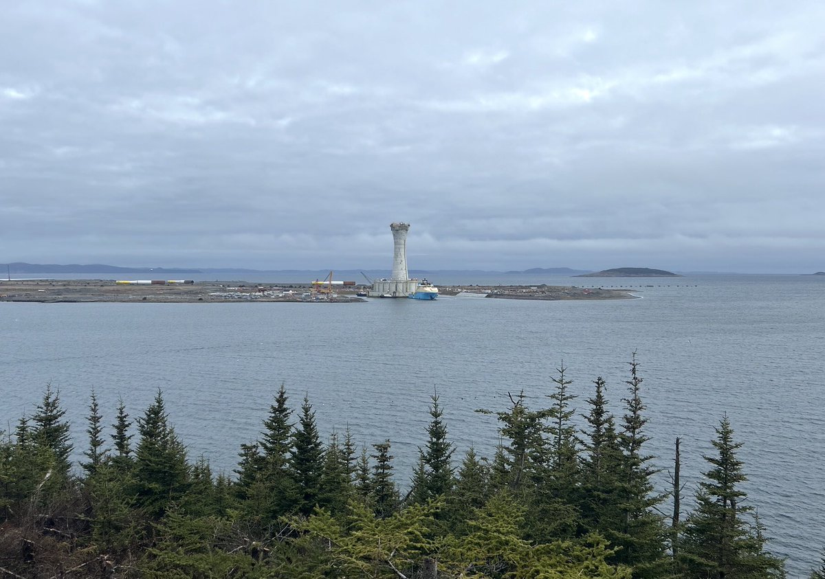 Cenovus West White Rose concrete gravity structure (CGS) tow out from the Argentia graving dock this morning.