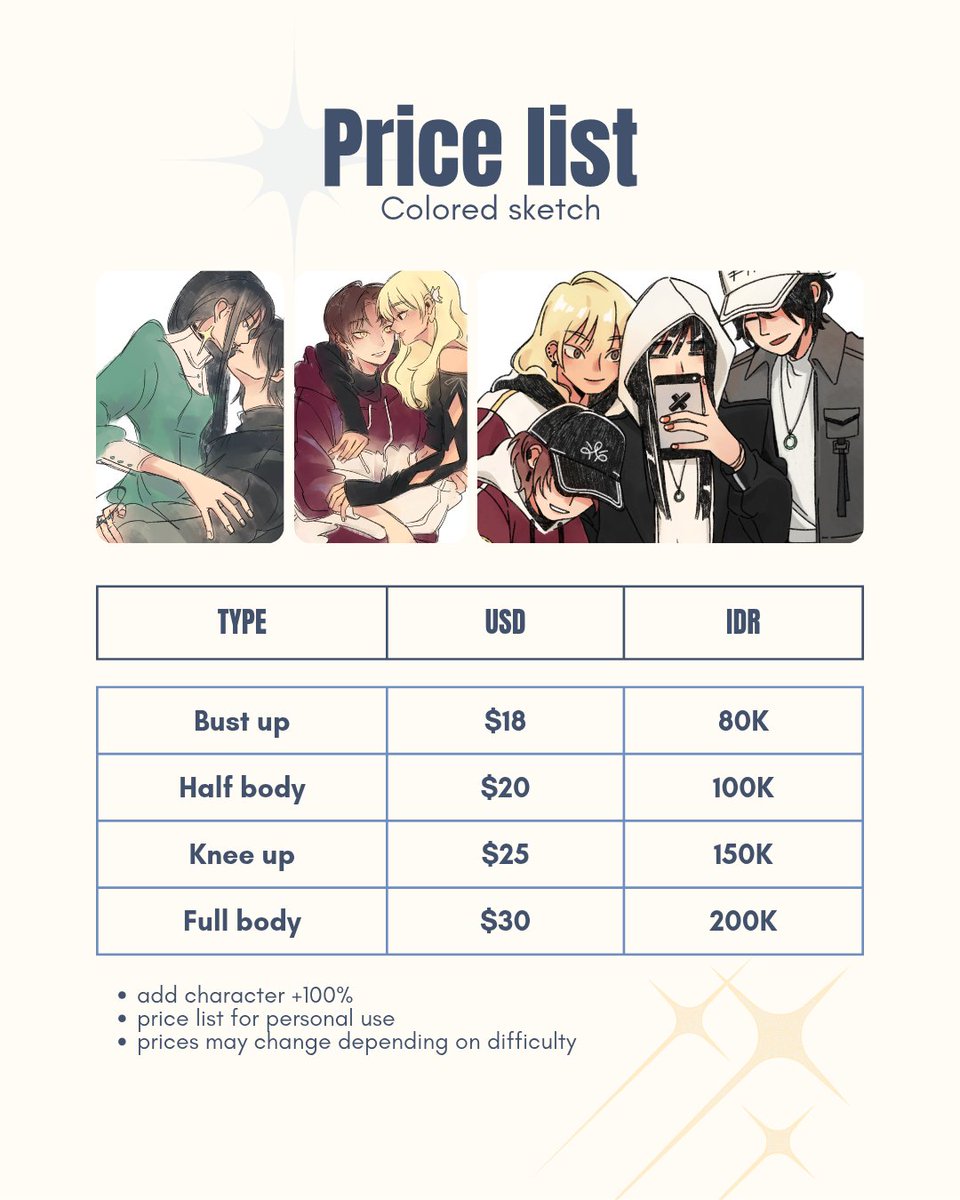 fidea_alipyani's tweet image. #commissionart #commissionopen
#artidn #VGenOpen
♤COMMISSION OPEN!
Hi I'm opening commissions colored sketch and full rendered art
Feel free to DM✉ me if you have questions or interested in ordering
Any kind of support are highly appreciated, thank you🙇🏻♀️