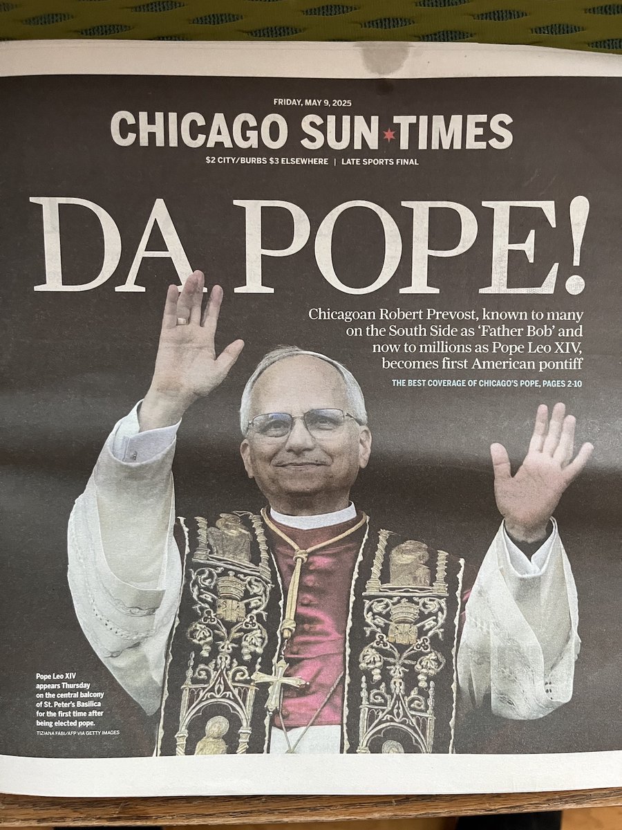 Best Pope Headline Ever! Why I love Chicago Journalism!