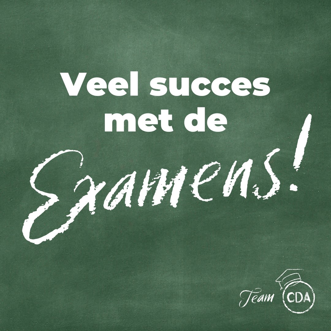 Vandaag beginnen de eindexamens! Het CDA Zoetermeer wenst alle eindexamenkandidaten veel succes!