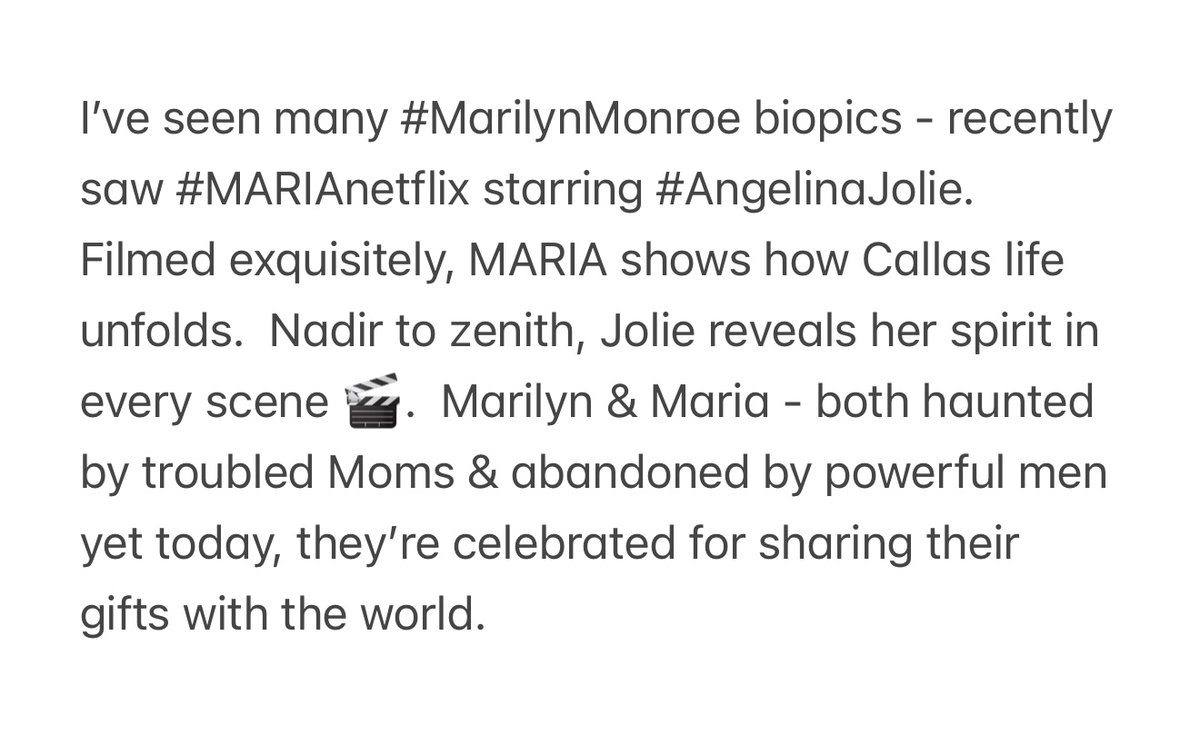 DaynaJai's tweet image. I’ve seen many #MarilynMonroe biopics - recently saw #MARIAnetflix starring #AngelinaJolie.