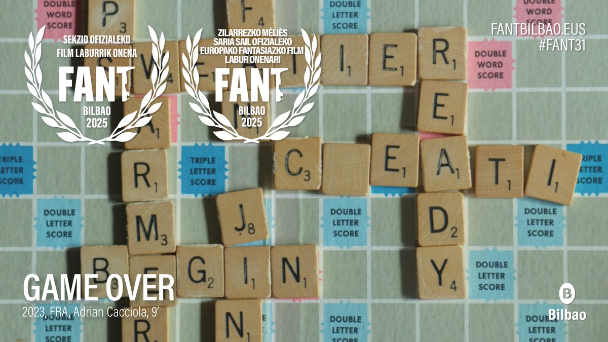 ✨ Palmaresa / Palmarés / Winners ✨ #FANT31

Sail Ofizialeko film laburrik onena
Mejor cortometraje de Sección Oficial
Best short film Official Selection
+
Méliès Silver Award For Best European Fantastic Short Film In The Official Selection

🏆 Game Over – Adrian Cacciola