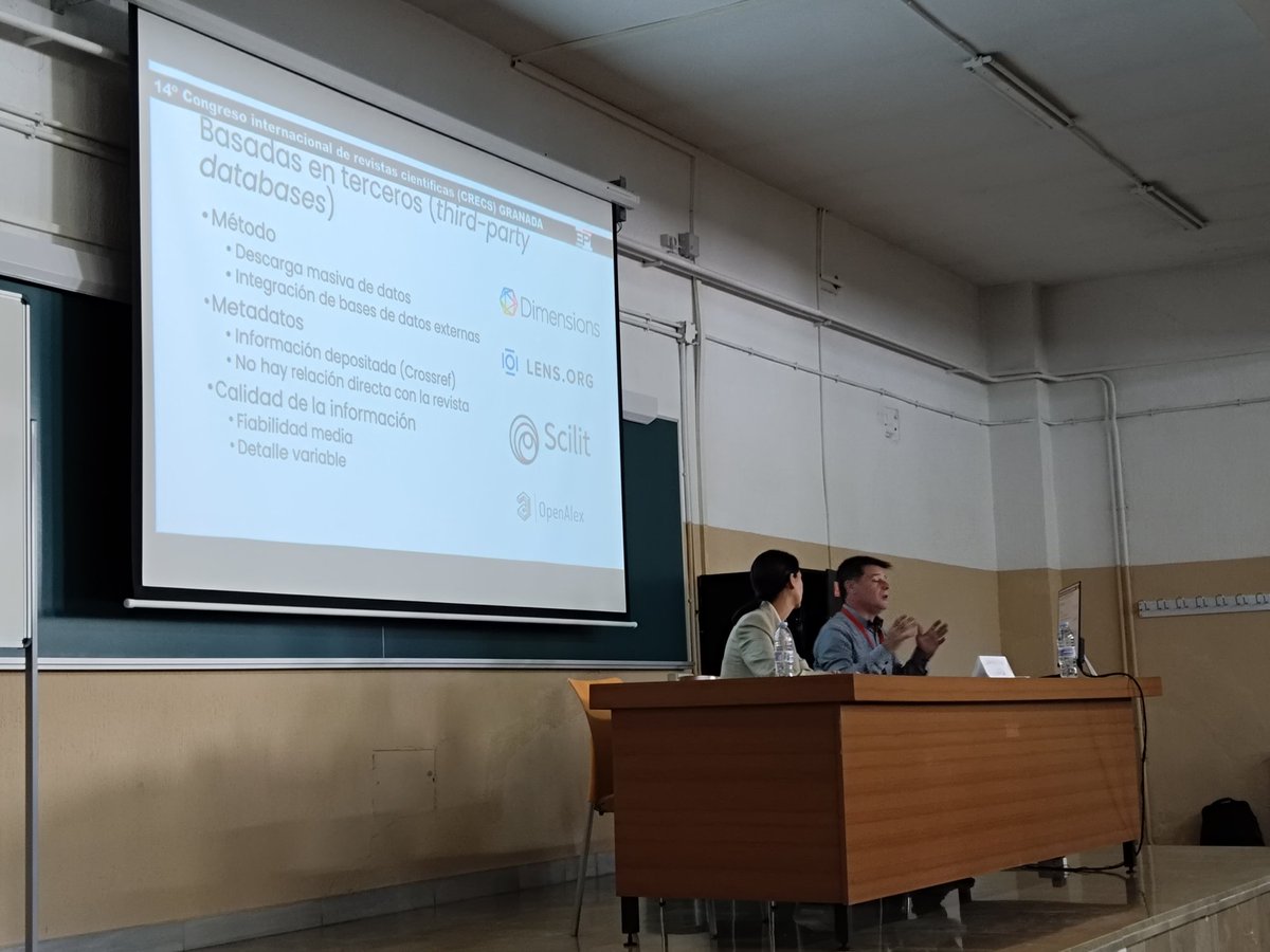 Esther Fernández-Ramos (@estherfdez30) on Twitter photo ¿Cómo recogen las nuevas bases de datos las revistas? Nos lo explica <a href="/JLOrtegaPriego/">José Luis Ortega</a> en #CRECS2025
#revistascientificas ¿Cómo recogen las nuevas bases de datos las revistas? Nos lo explica <a href="/JLOrtegaPriego/">José Luis Ortega</a> en #CRECS2025
#revistascientificas