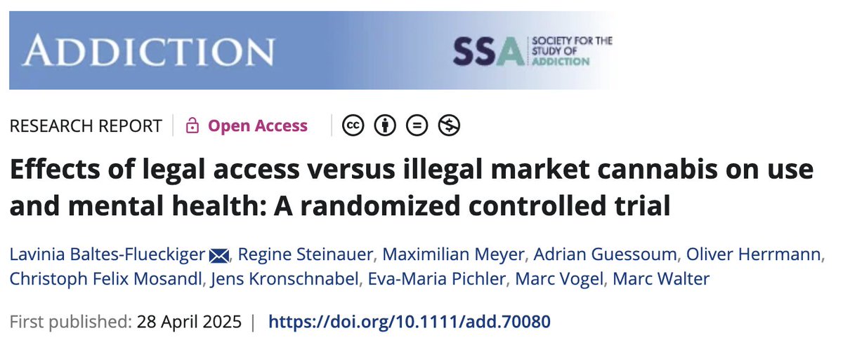 Stephan Schleim (@schleimstephan) on Twitter photo Neue Baseler Studie: Zugang zu legalem #Cannabis verringert problematischen Konsum. Wer hätte das gedacht? Studie in der Zeitschrift Addiction: doi.org/10.1111/add.70… Deutsche Pressemitteilung der Uni Basel: unibas.ch/de/Aktuell/New… #weedmob #CanG <a href="/UniBasel/">Universität Basel</a> Neue Baseler Studie: Zugang zu legalem #Cannabis verringert problematischen Konsum. Wer hätte das gedacht? Studie in der Zeitschrift Addiction: doi.org/10.1111/add.70… Deutsche Pressemitteilung der Uni Basel: unibas.ch/de/Aktuell/New… #weedmob #CanG <a href="/UniBasel/">Universität Basel</a>