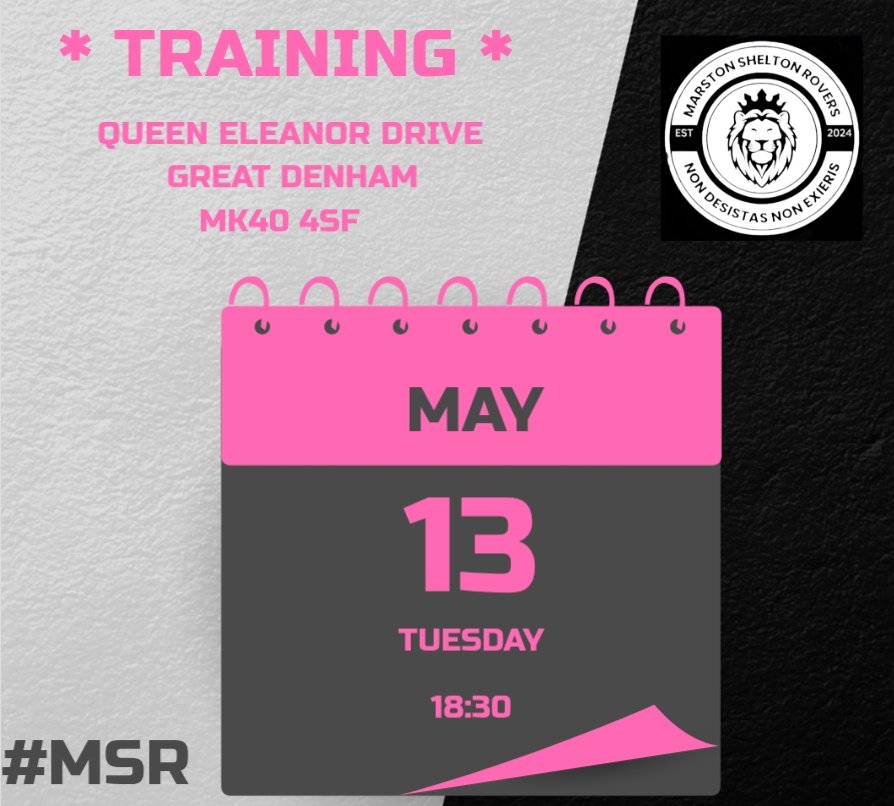 Training starts this coming Tuesday