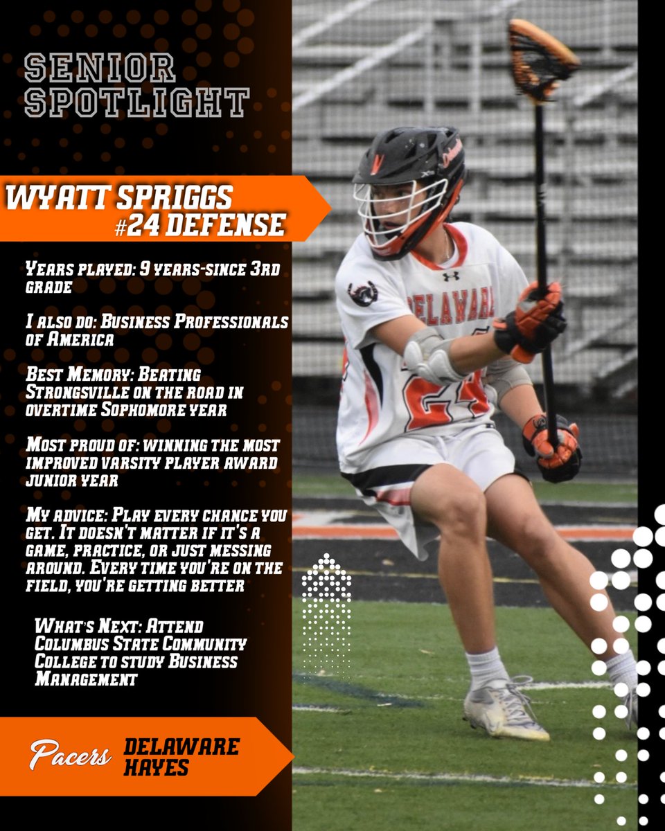 Our final senior, Wyatt Spriggs! Thank you for all your hard work and for being an amazing teammate!