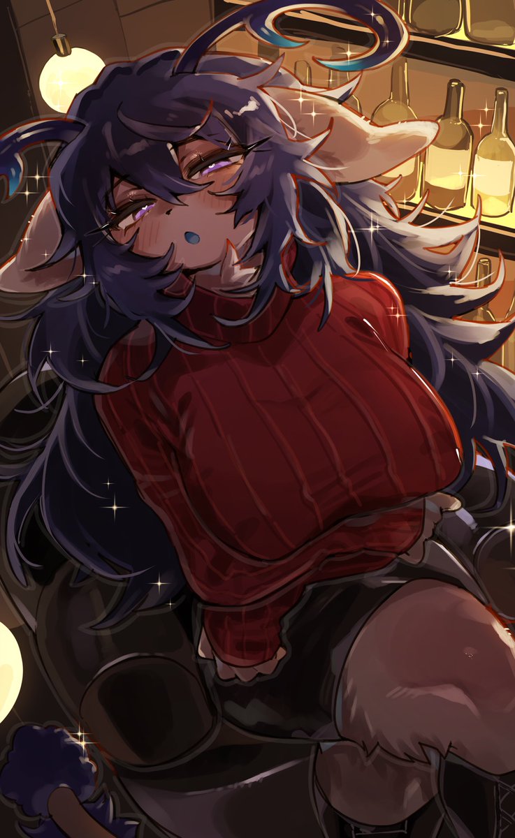 skeb納品しました！🍷🥃🍾🖤🖤🖤