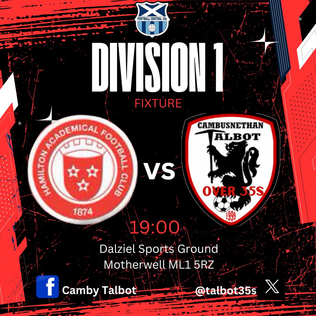 🔴⚫️🏆LEAGUE FIXTURE🏆⚫️🔴

It’s game day as we look to continue our excellent run of form &amp; earn another 3 points 

6:15 meet for everyone 
<a href="/scottish_aff/">AmateurFixturesResultsSCO</a> <a href="/centregions35s/">Football Central 35s</a>