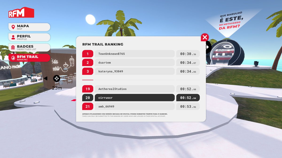 CirrusXR (@cirrusxr) on Twitter photo We (#DigitalNomads) had great fun in RFM a few weeks ago on <a href="/Spatial_io/">Spatial</a> - examining how game play & mechanics creates user engagement.
I may have to go back - my competitive streak needs to rise up the leaderboard!
<a href="/Lisbet_Spatial/">Lisbet</a> <a href="/AetherealStds/">Aethereal Studios</a> <a href="/lindahollier/">Linda Hollier</a> We (#DigitalNomads) had great fun in RFM a few weeks ago on <a href="/Spatial_io/">Spatial</a> - examining how game play & mechanics creates user engagement.
I may have to go back - my competitive streak needs to rise up the leaderboard!
<a href="/Lisbet_Spatial/">Lisbet</a> <a href="/AetherealStds/">Aethereal Studios</a> <a href="/lindahollier/">Linda Hollier</a>