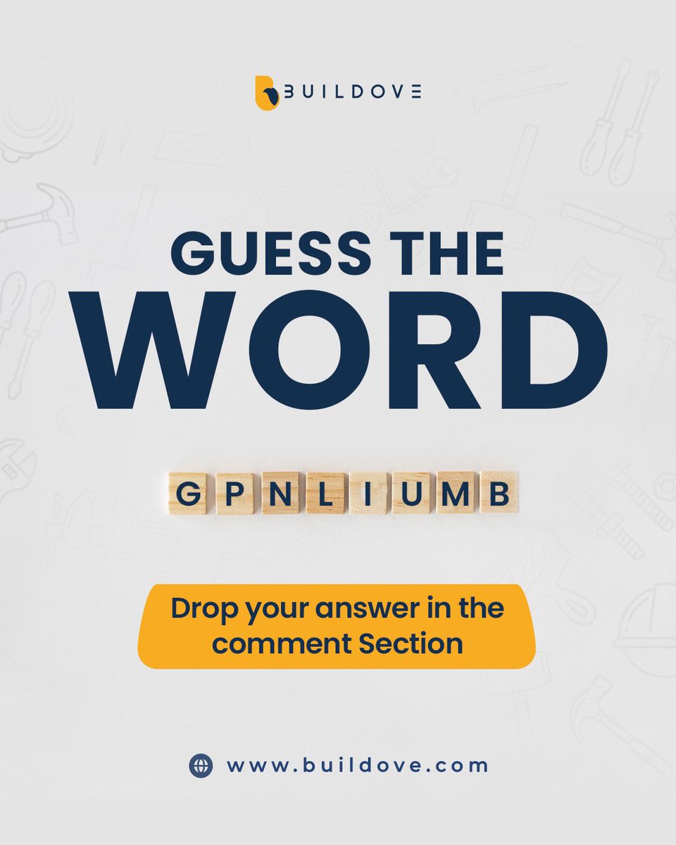 BuildOveApp's tweet image. Can you guess the word? 🛠️🤔

Drop your answer in the comment section below! Let’s see who gets it right first! 💡

#BrainTeaser #WordGame #ConstructionVibes #BuildDoveChallenge #FunWithWords #BuildingBetter #ThinkSmart #ChallengeYourself #GuessTheWord