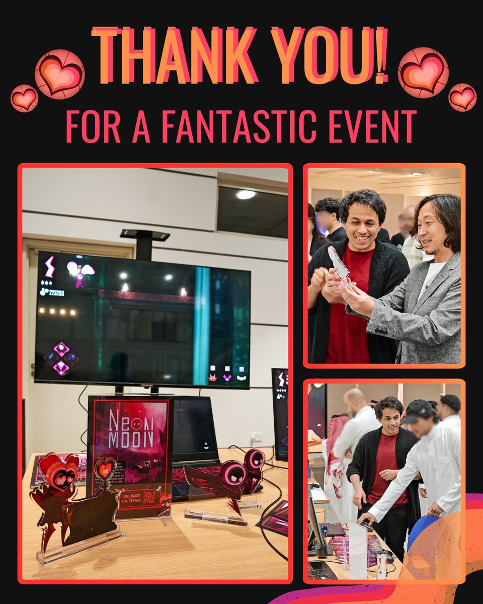 Neon Moon showcase was a blast! 🌙 Big thanks to everyone who came, played, and shared their thoughts. Your support means the world — and we’re just getting started. 🕹️💫
#NeonMoon #IndieGame #TGS #gamedev #تطوير_العاب
