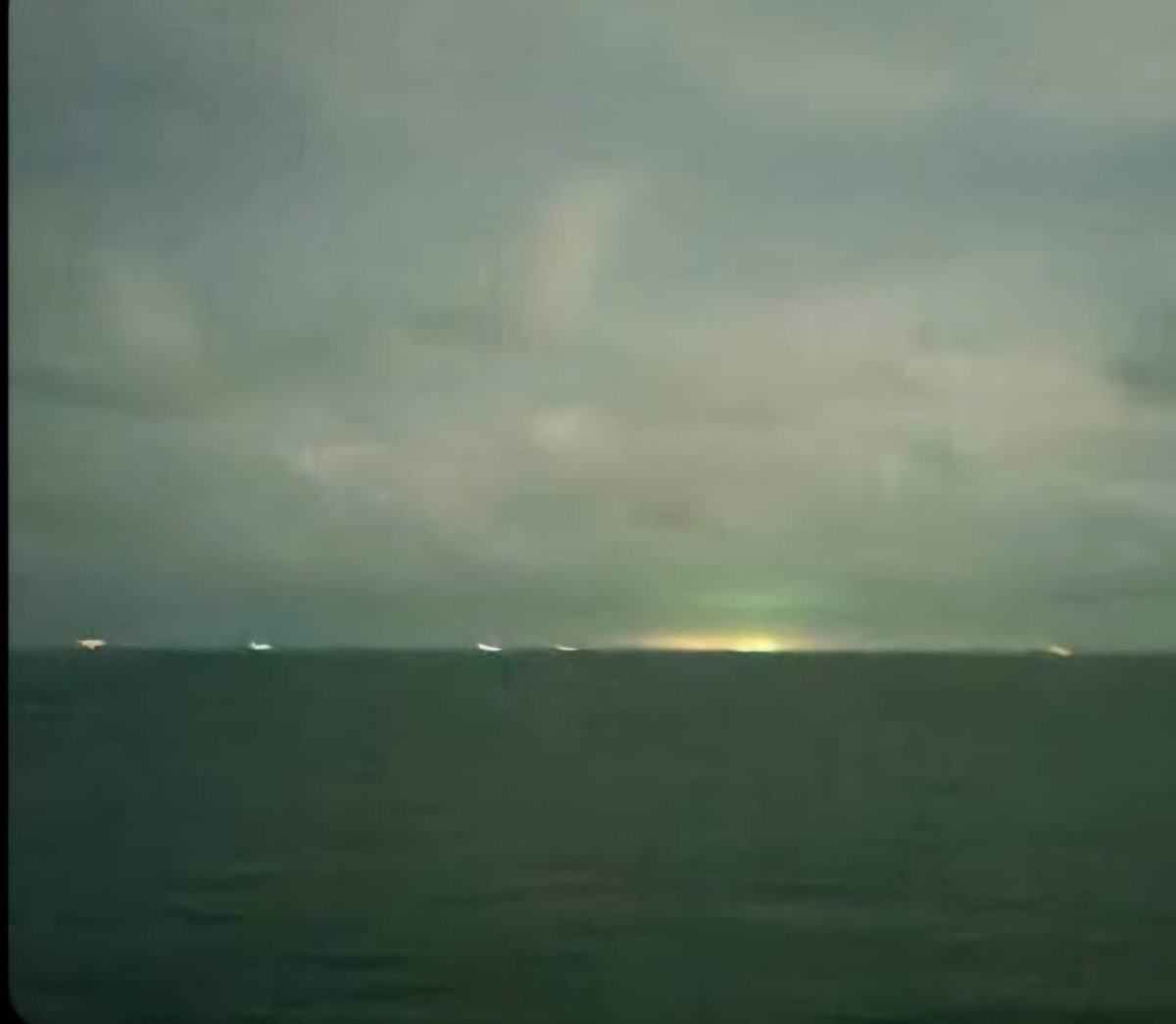 This picture was taken from a big ship carrying 280000 barrels of Aviation Turbine Fuel for Pakistan Air Force. 3 hours from Karachi port, the Indian staff of the ship refused to take the ship to the port. 9 out of 10 crew members sacrificed their jobs &amp; probably their future