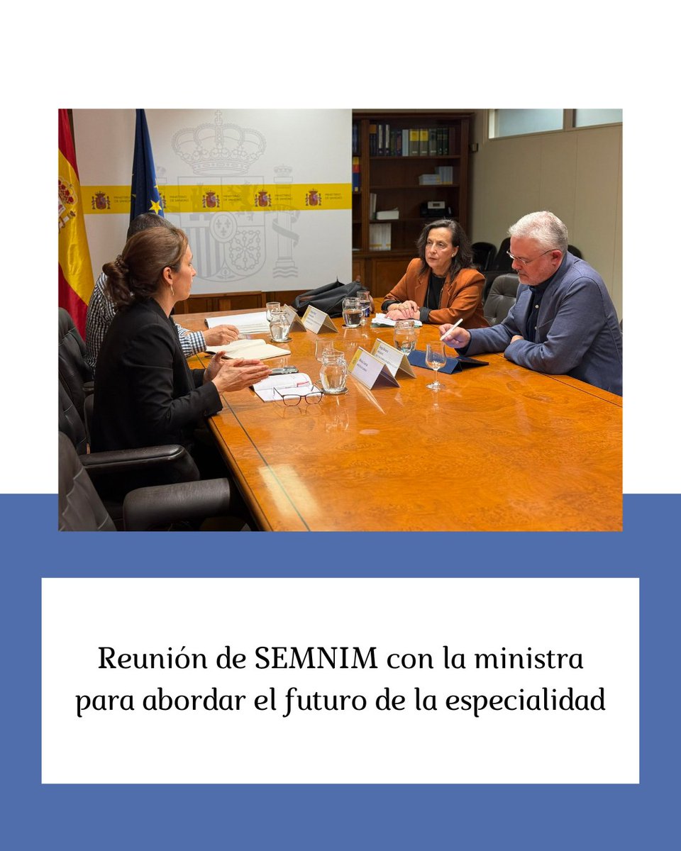 La ministra <a href="/Monica_Garcia_G/">Mónica García</a> se ha reunido con <a href="/SEMNIMoficial/">SEMNIM</a> en el <a href="/sanidadgob/">Ministerio de Sanidad</a> para abordar el futuro de la especialidad, el desarrollo profesional y avances en diagnósticos y tratamientos

#MedicinaNuclear #Tratamientos #Diagnósticos