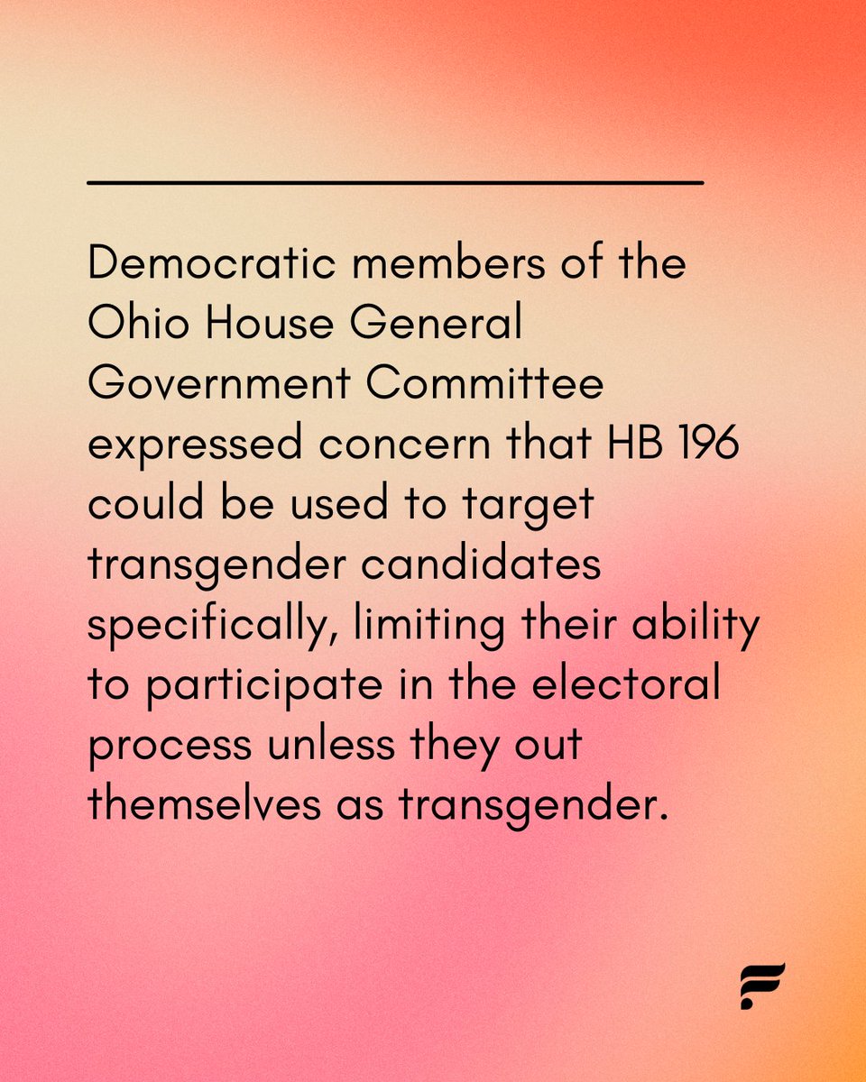 Last week, members of the Ohio House General Government Committee heard testimony on HB 196, which could force some transgender candidates to out themselves in order to run for public office and could increase challenges to their candidacies.
thebuckeyeflame.com/2025/05/08/rep…