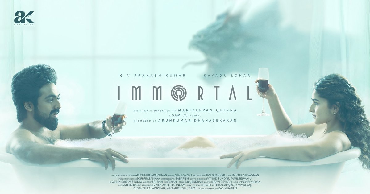 G.V.Prakash Kumar (@gvprakash) on Twitter photo Here is the first look of my next #Immortal <a href="/11Lohar/">Kayadu Lohar</a> … a thriller film <a href="/DirMari_Chinna/">Mariyappan Chinna</a> <a href="/AKfilmfactory/">Arun Kumar</a> <a href="/SamCSmusic/">𝐒𝐀𝐌 𝐂 𝐒</a> <a href="/gopiprasannaa/">Gopi Prasannaa</a> Here is the first look of my next #Immortal <a href="/11Lohar/">Kayadu Lohar</a> … a thriller film <a href="/DirMari_Chinna/">Mariyappan Chinna</a> <a href="/AKfilmfactory/">Arun Kumar</a> <a href="/SamCSmusic/">𝐒𝐀𝐌 𝐂 𝐒</a> <a href="/gopiprasannaa/">Gopi Prasannaa</a>