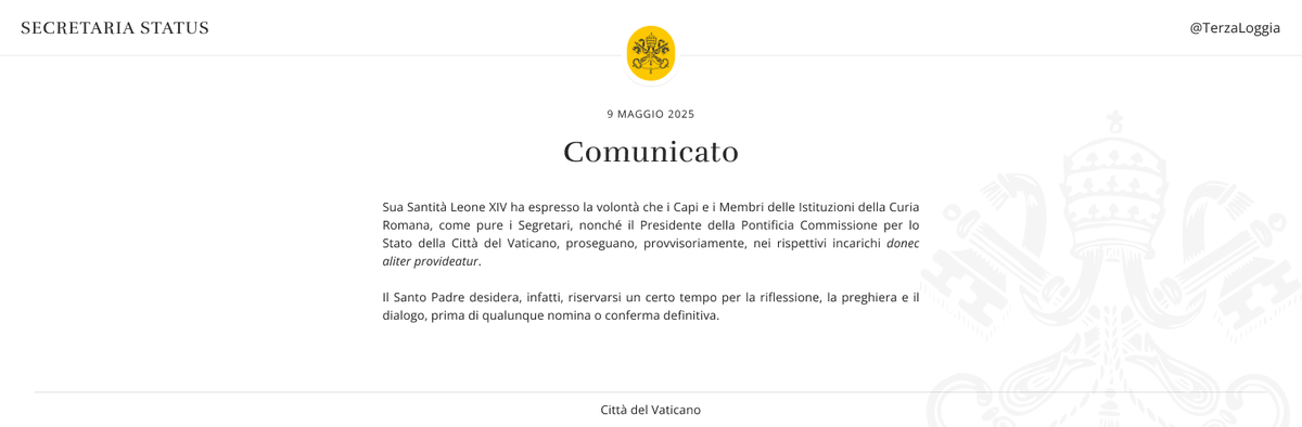 Conferma provvisoria degli incarichi.