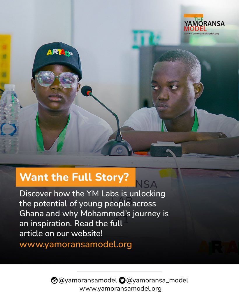 At just 13, Mohammed Awal walked into YM Lab 4 with no tech experience. Today, through the Yamoransa Model Labs Program, he’s leading robotics teams and chasing a dream of becoming an engineer.

Read Mohammed’s full story via our website yamoransamodel.org

#YMLabs #Ghana