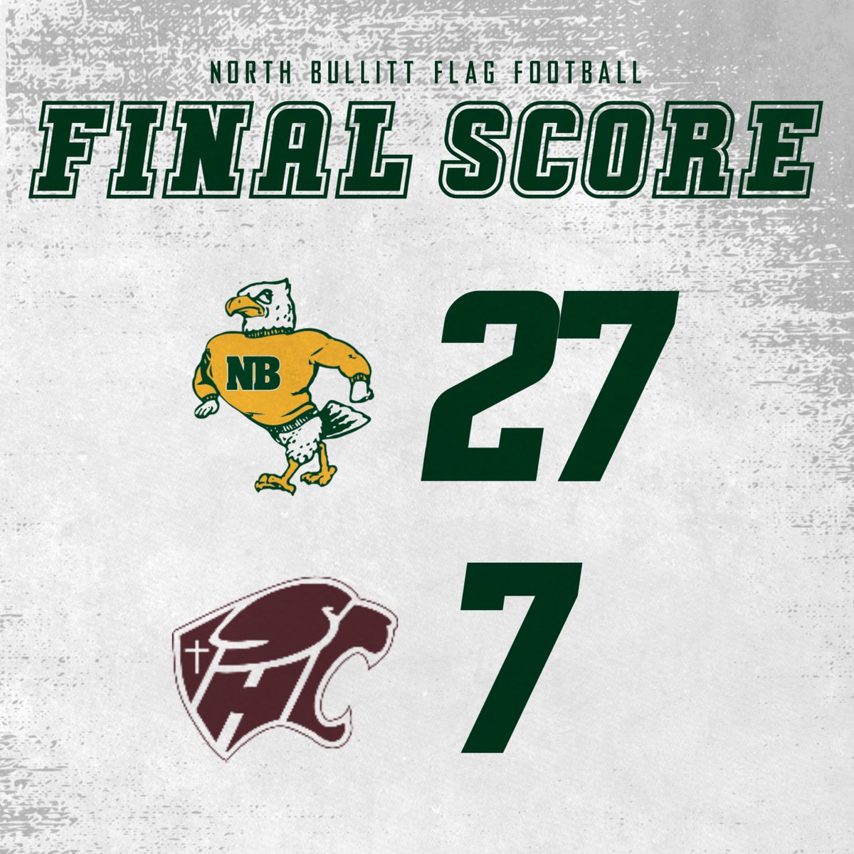 Lady Eagles pick up the W!

Highlights ⬇️

🏈 Nikkiah Campbell 3 TD passes, 1 rushing TD, &amp; 3 Extra Pt conversions
🏈 Molly Johnson 2 receiving TDs, 2 of those extra pt conversions, and 1 interception
🏈 Bri Reyes 1 receiving TD, 1 extra pt conversion

#BuiltDifferent x #GoEagles