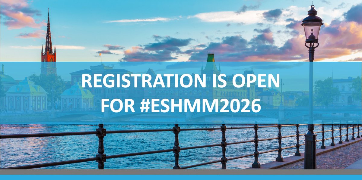 ESH (Haematology) (@eshaematology) on Twitter photo REGISTRATION IS OPEN FOR #ESHMM2026
March 26-28, 2026 / Stockholm, Sweden
8th Translational Research Conference
Multiple Myeloma
Chairs : Hartmut Goldschmidt, <a href="/MyMKaiser/">Martin Kaiser</a>, <a href="/SLentzsch/">Suzanne Lentzsch, MD, PhD</a>
To register & for more information 👉bit.ly/4cy6PCW
#ESHCONFERENCES #MMsm #HAEMATOLOGY REGISTRATION IS OPEN FOR #ESHMM2026
March 26-28, 2026 / Stockholm, Sweden
8th Translational Research Conference
Multiple Myeloma
Chairs : Hartmut Goldschmidt, <a href="/MyMKaiser/">Martin Kaiser</a>, <a href="/SLentzsch/">Suzanne Lentzsch, MD, PhD</a>
To register & for more information 👉bit.ly/4cy6PCW
#ESHCONFERENCES #MMsm #HAEMATOLOGY