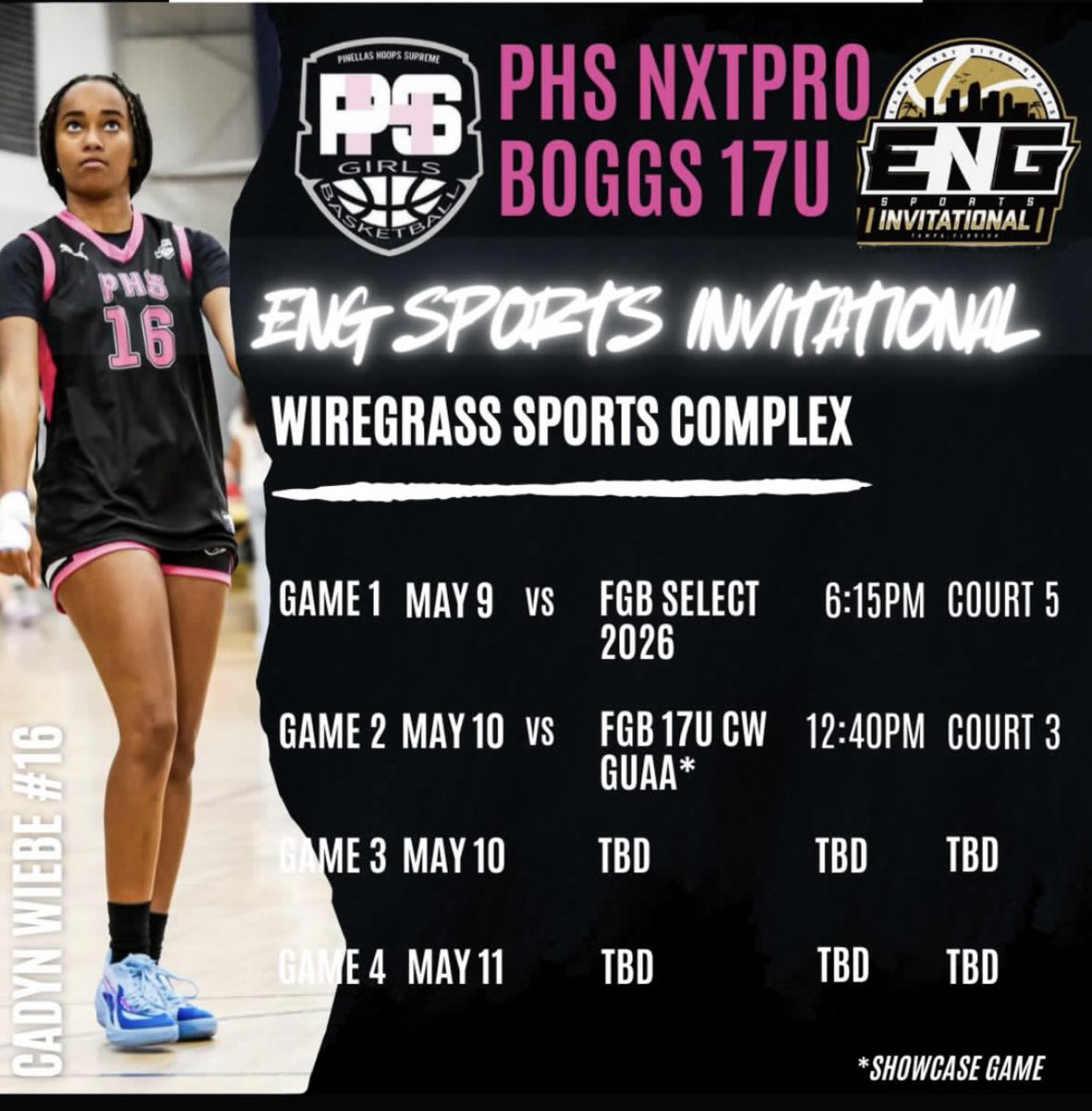 Tournament weekend 
<a href="/PHSGirlsBBall1/">Pinellas Hoop Supreme Girls Basketball NXT</a> <a href="/B_Boggs13/">Coach B</a>