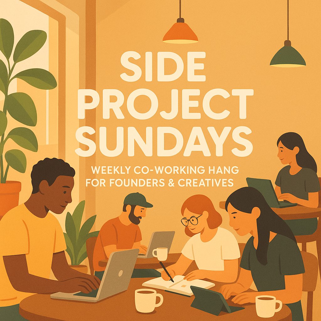 I'm tired of working alone on Sundays so I'm starting 

Side Quest Sundays, a Sunday co-working hangout for founders, creatives, and anyone with a half-finished idea sitting in their notes app.

London-based builders, pull up this Sunday: lu.ma/6hve86wl