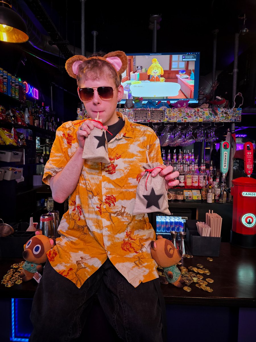 "Bringing your grand total to the modest sum of 49,800 bells. Yes yes."

Introducing "Nook's Bells" available May 16th! Booking available via our website. Yes yes. 

Absolut Mango
Apricot Brandy
Orange Juice
Lemon Juice
