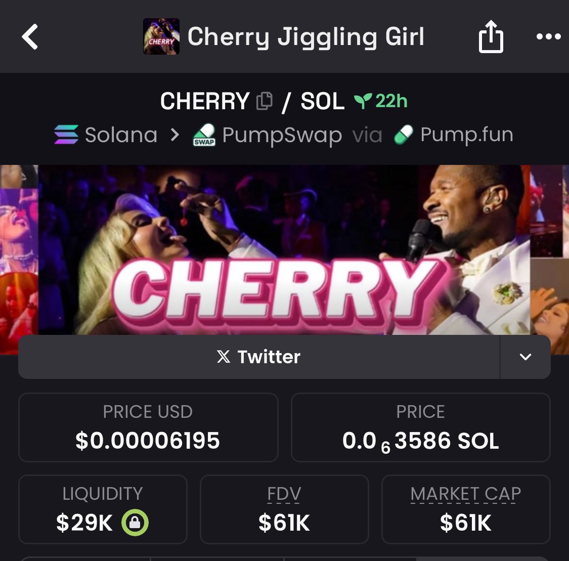 SigmaDollarBoy's tweet image. i think this is severely undervalued for the views it’s getting
$cherry
5vLVU5Dcxjgp95vYkyHBZKvzKM5hxGcUjMznMwQPpump