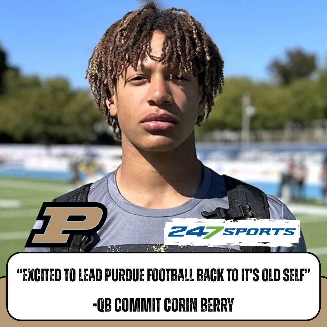 Boiler Sports Report (@purdue247) on Twitter photo Last month, Purdue got their guy at QB in the 2026 class, flipping 3⭐️talent <a href="/corincberry/">Corin Berry</a> from Boston College after a visit to West Lafayette
Berry goes in-depth on why the Boilermakers were the right fit for him ⬇️
🔗247sports.com/college/purdue… Last month, Purdue got their guy at QB in the 2026 class, flipping 3⭐️talent <a href="/corincberry/">Corin Berry</a> from Boston College after a visit to West Lafayette
Berry goes in-depth on why the Boilermakers were the right fit for him ⬇️
🔗247sports.com/college/purdue…